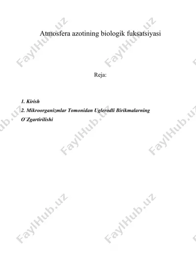 atmosfеra azotining biologik fuksatsiyasi — DOC