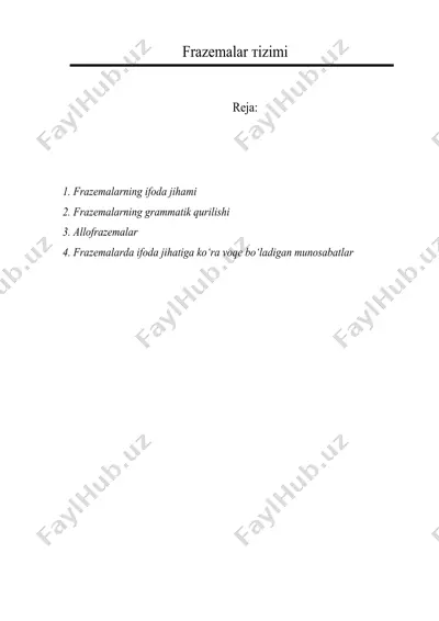 frazemalar тizimi — DOC