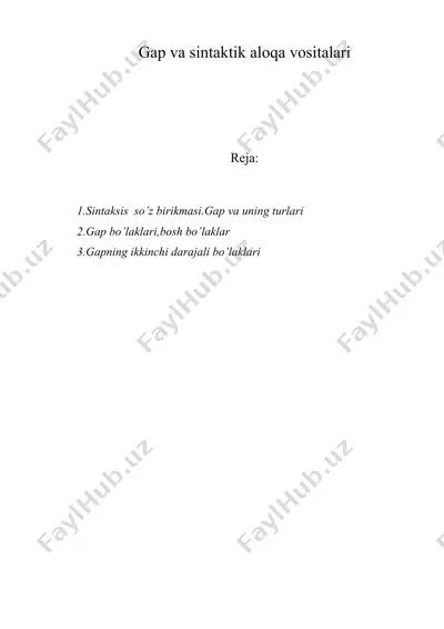 gap va sintaktik aloqa vositalari — DOC