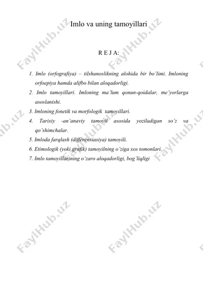 imlo va uning tamoyillari — DOC