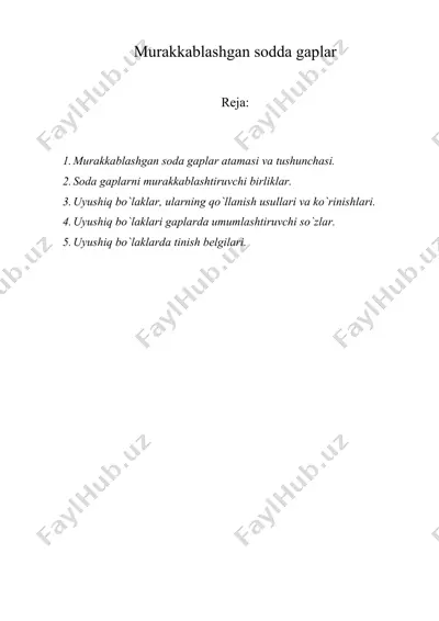 murakkablashgan sodda gaplar — DOC