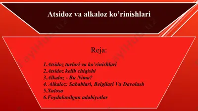atsidoz va alkaloz ko’rinishlari — PPT