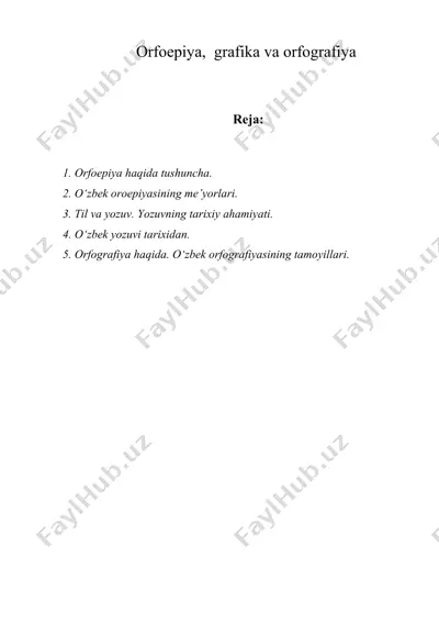 оrfоepiya, grаfikа va orfografiya — DOC