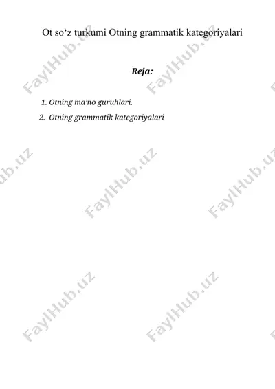 ot so‘z turkumi otning grammatik kategoriyalari — DOC