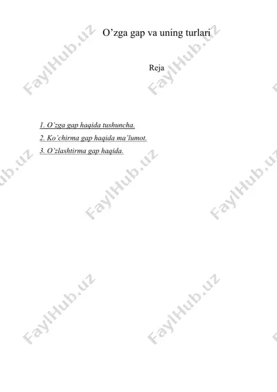 o’zga gap va uning turlari — DOC