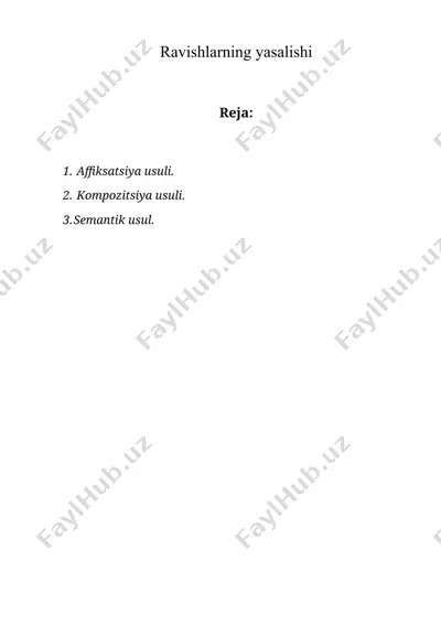 ravishlarning yasalishi — DOC