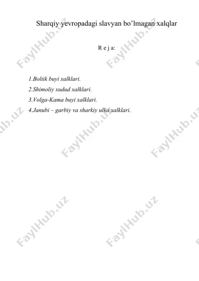 sharqiy yevropadagi slavyan bo’lmagan xalqlar — DOC