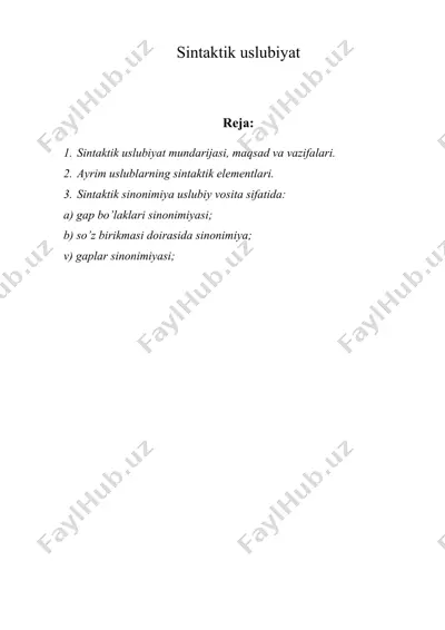 sintaktik uslubiyat — DOC