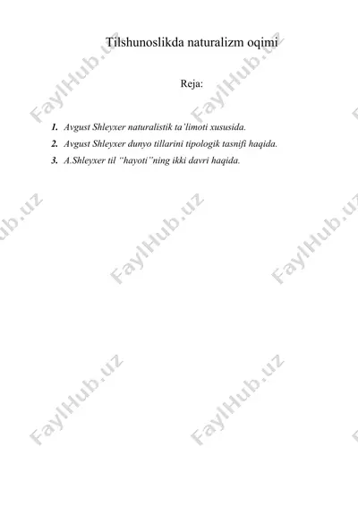 tilshunoslikda naturalizm oqimi — DOC