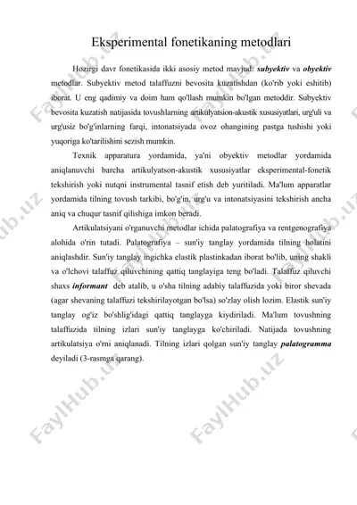 eksperimental fonetikaning metodlari — DOC