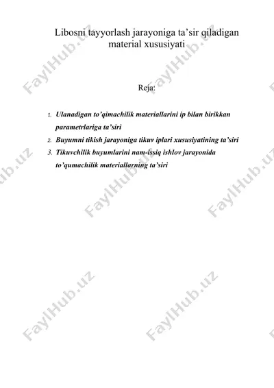 libоsni tayyorlash jarayoniga ta’sir qiladigan matеrial хususiyati — DOC
