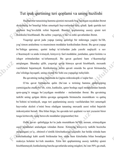 tut ipak qurtining teri qoplami va uning tuzilishi — ZIP