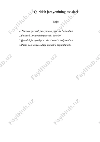 quritish jarayonining asоslari — DOCX