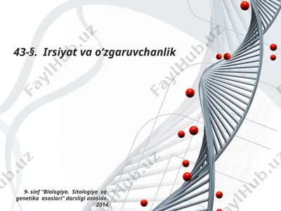 irsiyat va o‘zgaruvchanlik. 9 - sinf — PPTX
