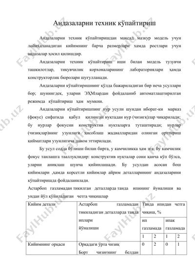 андазаларни техник кўпайтириш — DOC