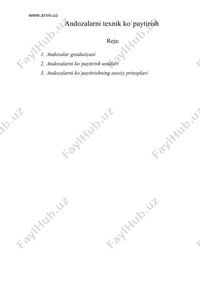 andozalarni texnik ko`paytirish — DOC