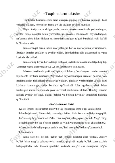 taqilmalarni tikish — DOC