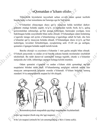 qomatdan o’lcham olish — DOC