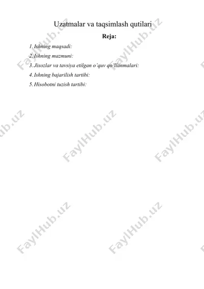 uzatmalar va taqsimlash qutilari — DOCX