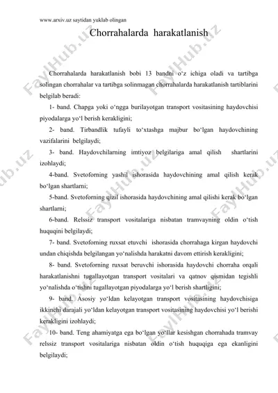 chorrahalarda harakatlanish — DOC