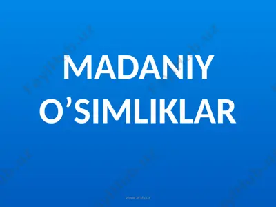 madaniy o’simliklar — PPTX