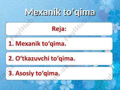 mexanik to’qima — PPT