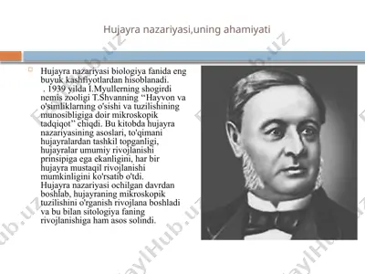 hujayra nazariyasi va uning ahamiyati — PPTX