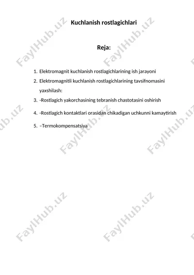 kuchlanish rostlagichlari — DOC