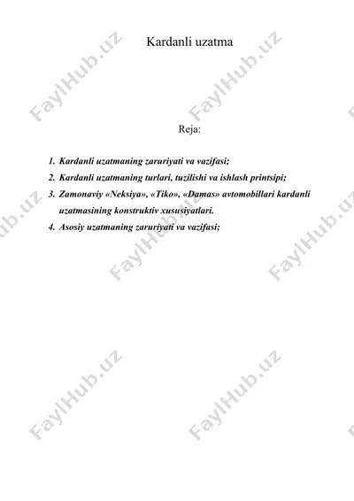 kardanli uzatma — DOC