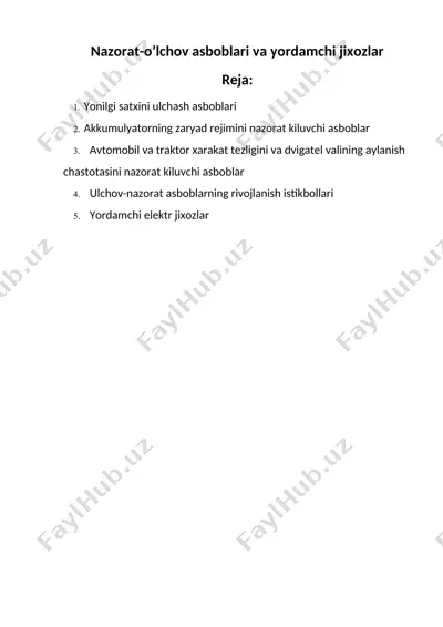 nazorat-o’lchov asboblari va yordamchi jixozlar — DOC
