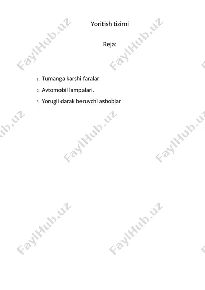 yoritish tizimi — DOC