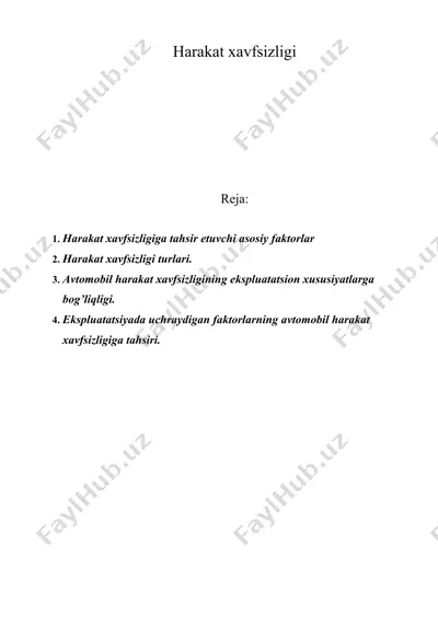 harakat xavfsizligi — DOC
