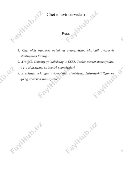 chеt el avtosеrvislari — DOC