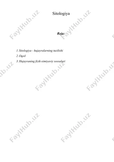 sitologiya — DOCX