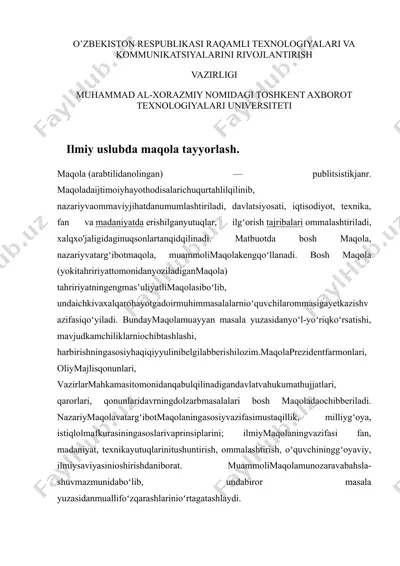 ilmiy maqola tayyorlash — DOCX