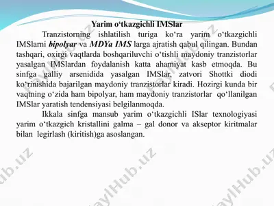 yarim o‘tkazgichli imslar — PPTX