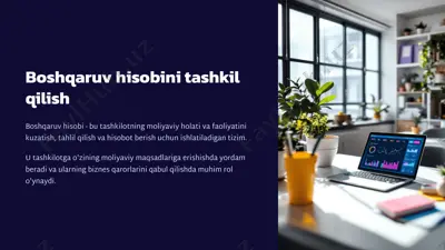 boshqaruv hisobini tashkil qilish — PPTX