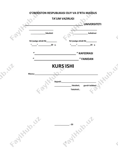 mexanik tebranishlar va to’lqinlar kurs ishlari — PDF