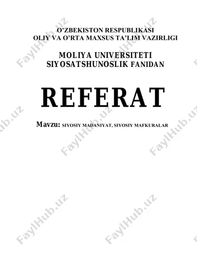 siyosiy madaniyat, siyosiy mafkuralar — PDF