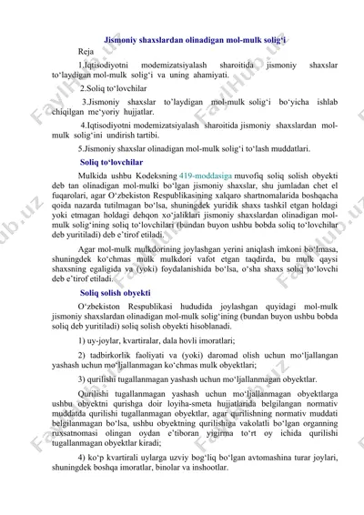 jismoniy shaxslardan olinadigan mol-mulk solig‘i — DOCX