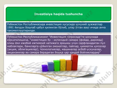 investisiya haqida tushuncha — PPTX