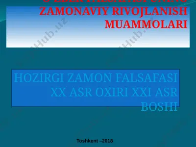 o’zbek falsafasi uning zamonaviy rivojlanish muammolari — PPTX