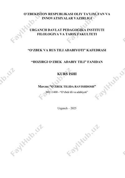 hozirgi o'zbek adabiy tili — DOCX