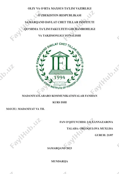 madaniyat va til — PDF