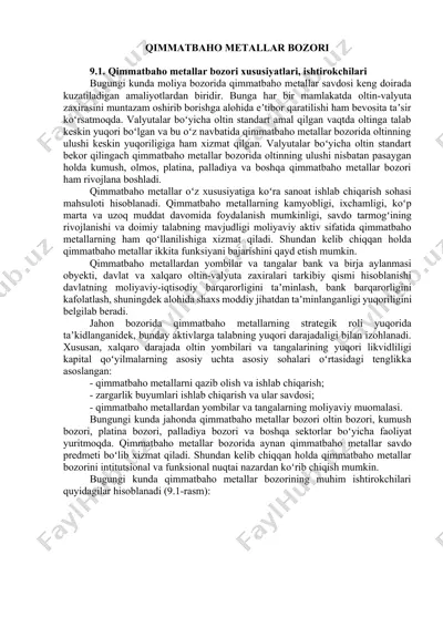 qimmatbaho metallar bozori — DOCX