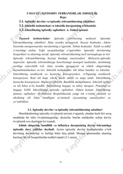 iqtisodiy tebranishlar va ishsizlik — PDF