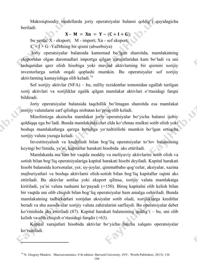 - teglar (vergul bilan): joriy operatsiyalar balansi, kapital harakati, tashqi savdo — PDF