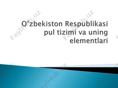 o‘zbekiston pul tizimining tashkil topishi va rivojlanishi — PDF
