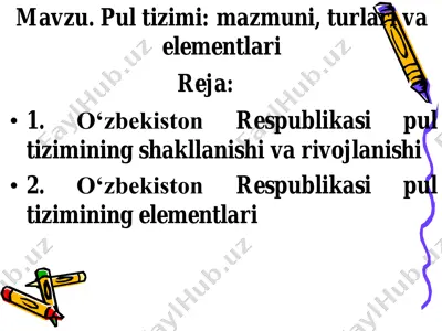 o‘zbekiston respublikasi pul tizimining shakllanishi va rivojlanishi — PDF