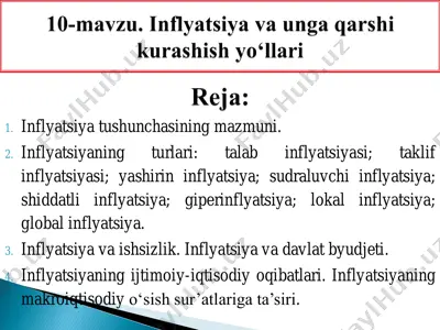 inflyatsiya tushunchasi va uning ijtimoiy-iqtisodiy oqibatlari — PDF